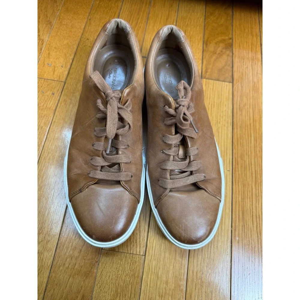 Clarks Unstructured Mens Tan Leather Low Top Sneakers‎ 10 M 261409507 Brown